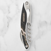 Tire-bouchon Marbre Noir Et Grain Beige (Dos)