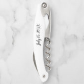 Tire-bouchon Mariage Couple's blanc noir Script (Dos)