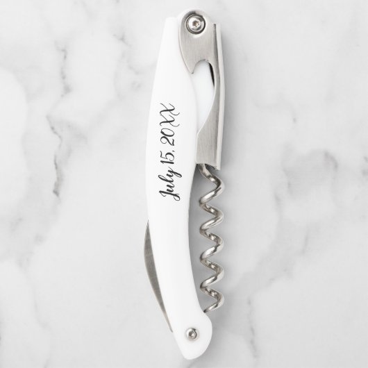 Tire-bouchon Mariage Couple's blanc noir Script (Dos)