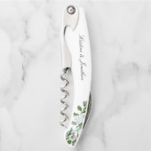 Tire-bouchon Mariage floral blanc blanc de couronne de verdure  (Devant)