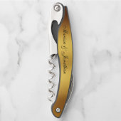 Tire-bouchon Mariage frontalier de luxe Black Gold Calligraphie (Devant)