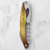 Tire-bouchon Mariage frontalier de luxe Black Gold Calligraphie (Dos)