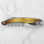 Tire-bouchon Mariage frontalier de luxe Black Gold Calligraphie (Dos)