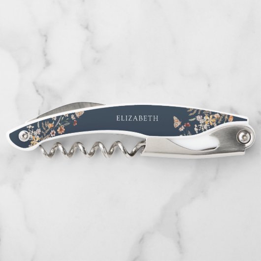Tire-bouchon Mariage Navy Blue Tiny Wildflower (Dos)