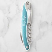 Tire-bouchon Mariage plage Vagues Bleues Bridesmaid avec nom (Dos)