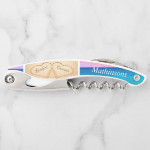 Tire-bouchon Mariage sur la Plage avec Couchers de Soleil Rose 