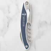 Tire-bouchon Marine Blue Ancre nautique Nom du bateau (Dos)