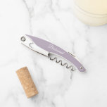 Tire-bouchon Mauve Mariage personnalisé Bridesmaid<br><div class="desc">Ouvert à vis de vin couleur mauve tendance pour votre femme de chambre mariage avec son nom sur le dos et imprimé en blanc, stylisé. Personnalisez le tire-bouchon en remplaçant le nom par le nom de la servante. Disponible dans de nombreux modèles de couleurs mariages de demoiselles d'honneur populaires. Disponible...</div>