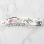 Tire-bouchon Merci Mariage d'aquarelle florale privilégie (Dos)