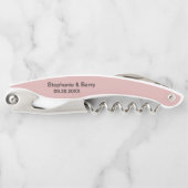 Tire-bouchon Modern Dusty Pink Minimalist Wedding (Devant)