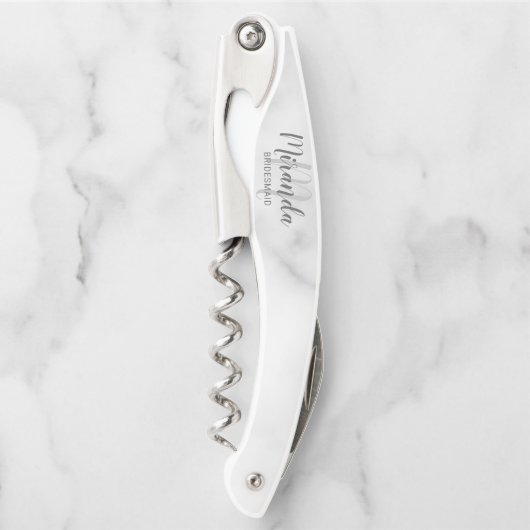 Tire-bouchon Modern Script Personalized Bridesmaid (Devant)