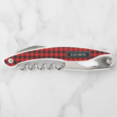 Tire-bouchon Moderne Agritourisme Buffalo Plaid Monogramme (Dos)