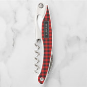 Tire-bouchon Moderne Agritourisme Buffalo Plaid Monogramme (Devant)