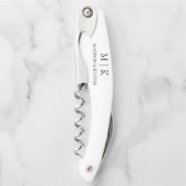 Tire-bouchon Moderne minimaliste simple Mariage Monogramme (Devant)