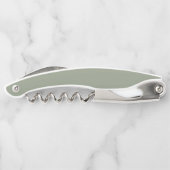 Tire-bouchon Moderne Sage Vert Monogramme Blanc Initiales Boute (Dos)