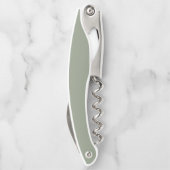Tire-bouchon Moderne Sage Vert Monogramme Blanc Initiales Boute (Dos)