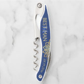 Tire-bouchon Monogram Navy Blue Gold Best Man Mariage (Devant)