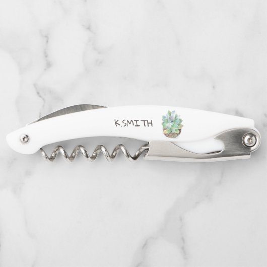 Tire-bouchon Monogramme Aquarelle Tirée De La Main Moderne Succ (Dos)