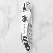 Tire-bouchon Monogramme Crabe noir et blanc Nautique (Dos)