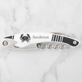 Tire-bouchon Monogramme Crabe noir et blanc Nautique (Devant)