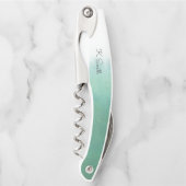 Tire-bouchon Monogramme dans l'aquarelle de dégradé (Devant)