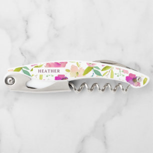 Tire-bouchon Monogramme de mariage floral Chic Blooming Menthe 