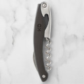 Tire-bouchon Monogramme de texture en bois Brown foncé (Dos)