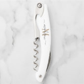 Tire-bouchon Monogramme d'or noir moderne Girl Nom de script (Devant)