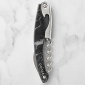 Tire-bouchon Monogramme en marbre noir et gris de luxe (Dos)