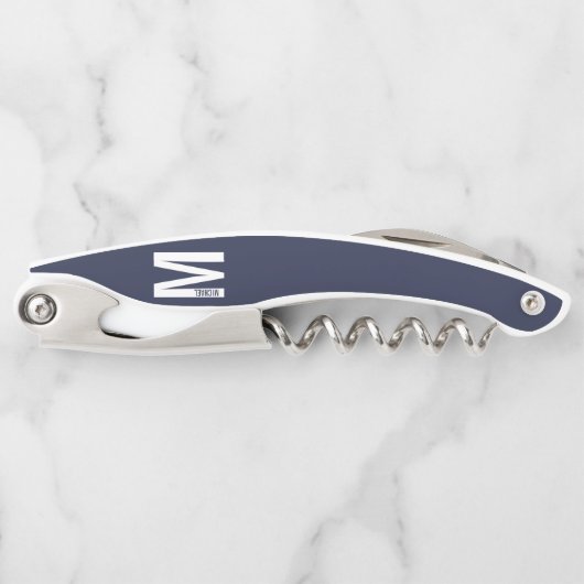 Tire-bouchon Monogramme et nom personnalisé moderne (Devant)