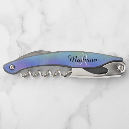 Tire-bouchon Monogramme Iridescendant Bleu Joli (Dos)