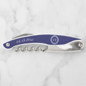 Tire-bouchon Monogramme Marine Bleu Blanc Meilleur Mariage (Dos)