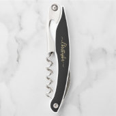 Tire-bouchon Monogramme Or Bière Vin Bouteille de Vin (Devant)