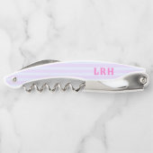 Tire-bouchon Monogramme Pastel Pop Plage Rayure Initiales Minus (Dos)