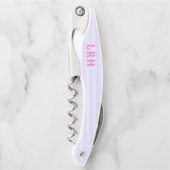 Tire-bouchon Monogramme Pastel Pop Plage Rayure Initiales Minus (Devant)