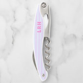 Tire-bouchon Monogramme Pastel Pop Plage Rayure Initiales Minus (Dos)