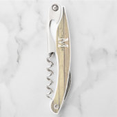 Tire-bouchon Monogramme Pays Rustique Nom du script Personnalis (Devant)