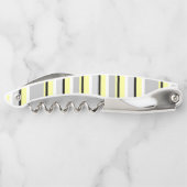 Tire-bouchon Monogramme rayé jaune et gris élégant (Dos)