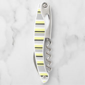 Tire-bouchon Monogramme rayé jaune et gris élégant (Dos)