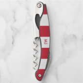 Tire-bouchon Monogramme rayures blanches et rouges (Devant)