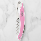 Tire-bouchon Monogramme rose moderne nom de serveur tire-boucho (Devant)