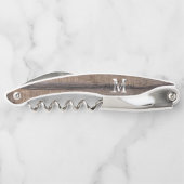 Tire-bouchon Monogramme rustique - Initiale bouteille de script (Dos)