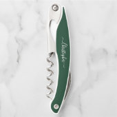 Tire-bouchon Monogramme Vert Bière Vin Vin Bouteille Ouverture (Devant)