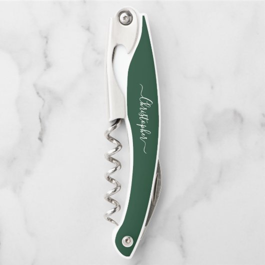 Tire-bouchon Monogramme Vert Bière Vin Vin Bouteille Ouverture (Devant)