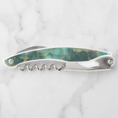 Tire-bouchon Moody Ink Emerald Gold Wedding Party ID988 (Dos)