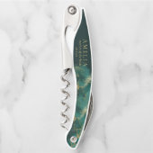 Tire-bouchon Moody Ink Emerald Gold Wedding Party ID988 (Devant)