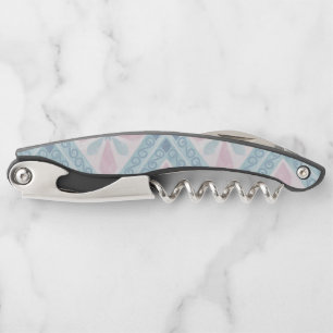 Tire-bouchon motif bleu en forme de diamant