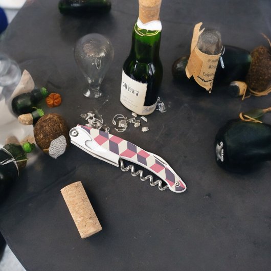 Tire-bouchon motif de cubes 3d