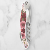 Tire-bouchon motif de fleur Bouteille Ouverture (Dos)