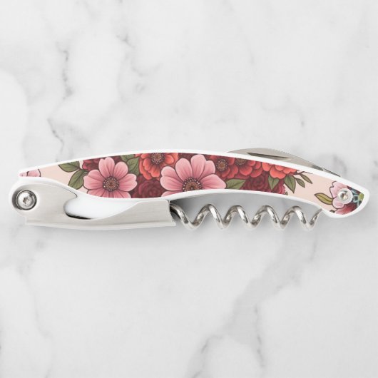Tire-bouchon motif de fleur Bouteille Ouverture (Devant)